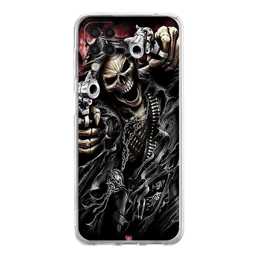 

Phone Case For Samsung A13 A33 A35 A55 A73 A53 A23 A51 A71 A21S A31 A41 A05s A03S A15 A25 5G Cover Grim Reaper Skull Skeleton Samsung A55 5G