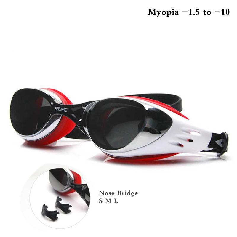 Women Men Swimming Goggles Myopia Extra Nose Diopter Eyewear Anti-fog HD Silicone Water Diving Glasses