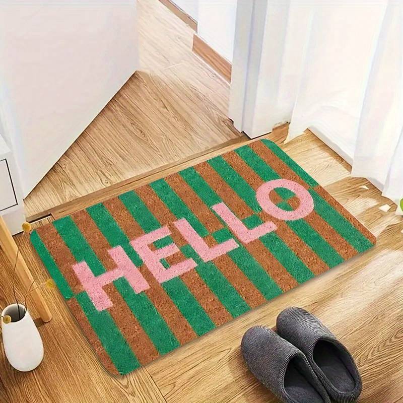 Glam "HOME" Sparkle Door Mat - Black & Shimmering Modern Floor Mat for Stylish Entryway Decor