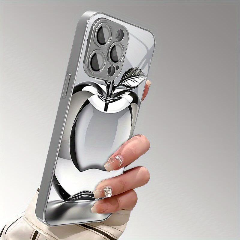 Transparent Crystal For Apple Pattern Glass Electroplated Phone Case For iPhone 17 16 15 14 13 12 Pro Max Plus 16E 17 Air Cover