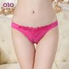 Women Sexy Crotchless Faux Pearl Decor Thong Panties Open Crotch Underwear