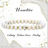 Unisex Natural Stone Abacus Bead Bracelet - 4x6mm Simple Crystal Couple Gift