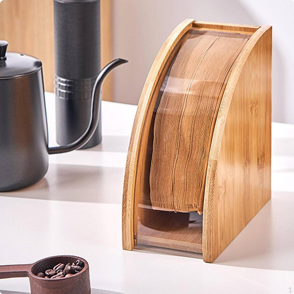 Pouringover Strainer Paper Stand Large Capacity Bamboo Coffee Holder Easy Access Design for