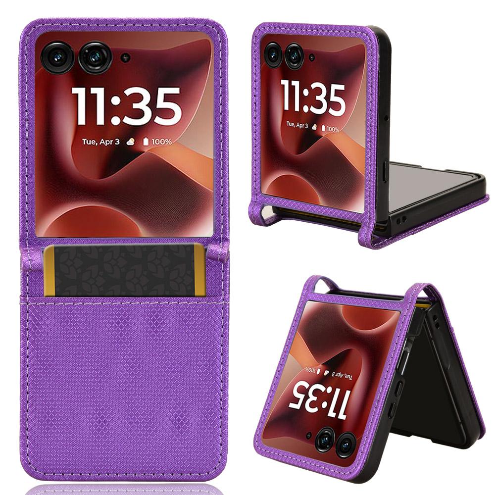 

Чохол-книжка для Motorola Razr 60 Ultra Шкіряний чохол [Шкіра вінтажний фліп] Гаманець Протиударний Міцний Ретро чохол для телефону Motorola Razr 60 Ultra фіолетовий