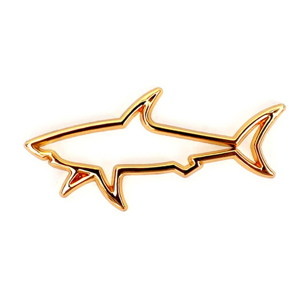 3D Premium Hollow Fish Shark Hood Fender trunk Rear Bonnet Nameplate Decal Emblem Badge Sticker for Motorcycle Computer Fuel Cap