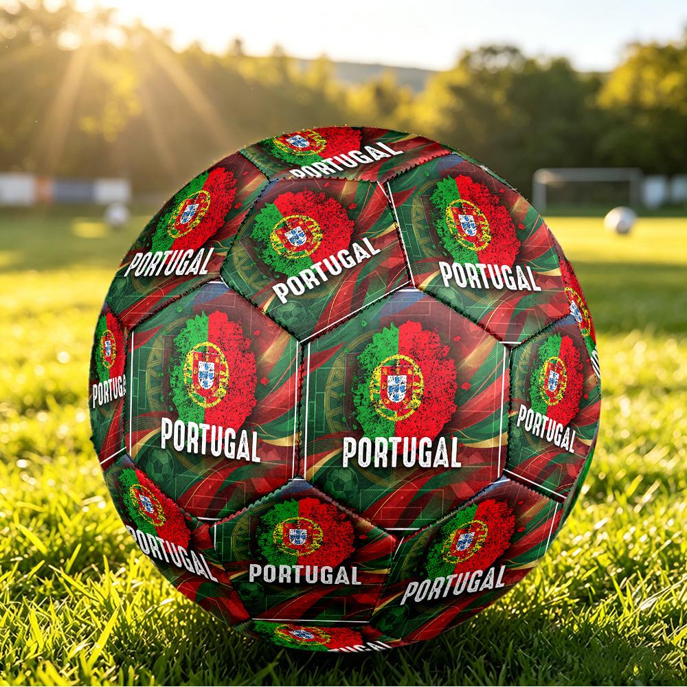 Pallone da Calcio Stampato Portogallo Taglia 5 Resistente all'Usura Standard Pallone da Allenamento per Adulti Regalo per tifosi per Partite Indoor Outdoor Sport