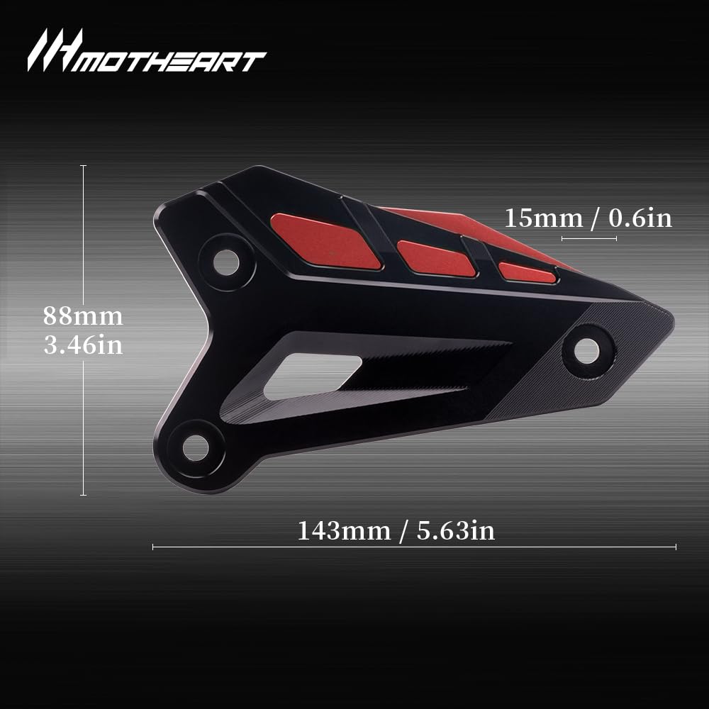MotHeart Motorcycle Rear Pedal Heel Guard for Z900 2017-2024 Z900SE 2022-2024 Durable Protective Plate Z900 z900se Parts (Red)