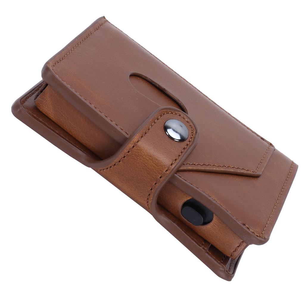 Automatic Credit Card Holder Wallet Portable Business Card Case Anti Theft Purse(Brown x 66#)