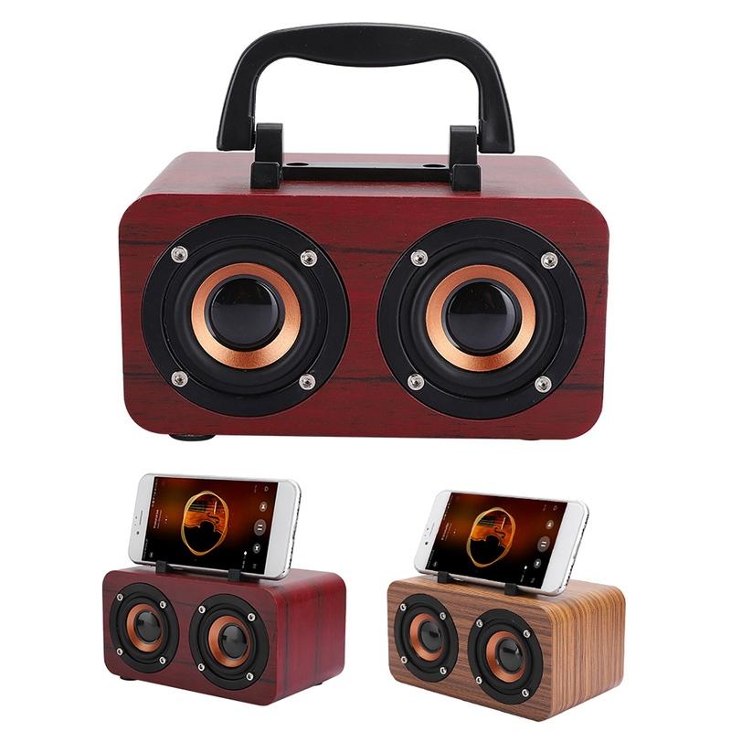 Bluetooth Speaker Retro Wooden Wireless Bluetooth Speaker Portable Music Player for Mobile Phone PC