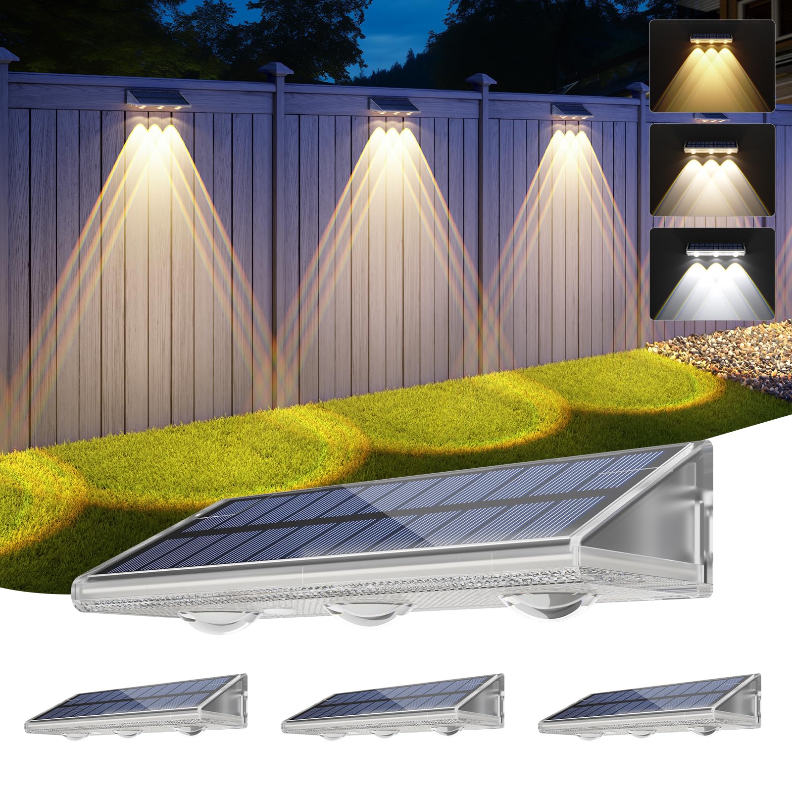 

YiLaie Solar Lights, Outdoor, IP67 Waterproof, 2000mAh High Capacity LED Garden Lights, Auto OnOff, High Brightness, Solar Powered, Easy