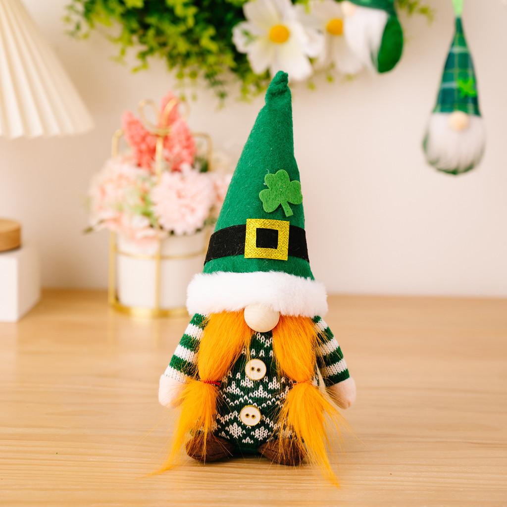 Leaf Delightful Green Festival Display Doll With Modern Design And Colorful Knitted Hat Events For