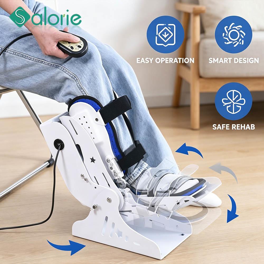 Electric Ankle Trainer , Leg Rehabilitation Exerciser Metal Frame Comfortable Wear Adjustable Ankle Joint Training Machine