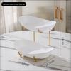 Light Luxury Gold Frame Double-Layer Plastic Fruit Plate