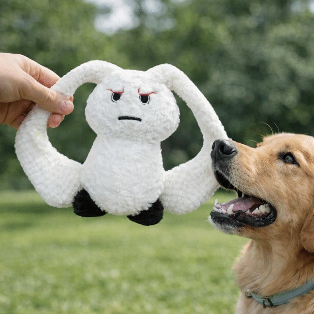 Long Eared Rabbits Pet Plush Toys Stuffed Animal Bite-Resistant Squeaky Dog Toys Tooth Cleaning Soft Gnawing Puppy Toys