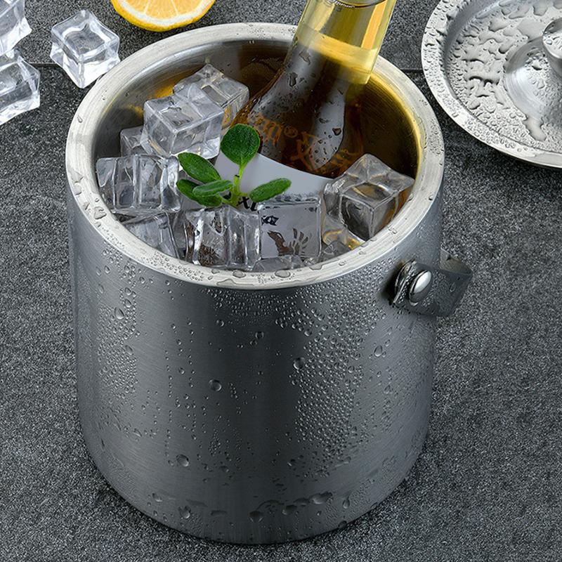 1.6/2/3/4L Stainless Steel Ice Bucket Insulated Ice Bucket With Lid Bar Party Whiskey Beverage Tools Beer Wine Bottle Container