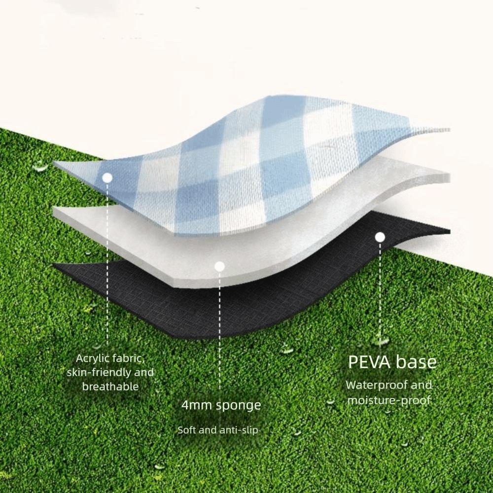 Foldable Travel Picnic Mat Thick Leather Strap Picnic Blanket Portable Moisture Proof Mat