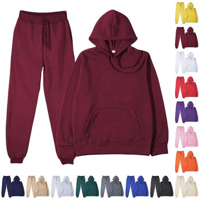 Women's Fashion Solid Color 2 Piece Loose Sets Hoodies Sweatpants Tracksuits  Outdoor Athletic Sweatsuit Sets