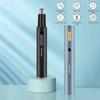 Electric Nose Hair Trimmer Aluminum Tube Body Arched Cutter Head USB Rechargeable with Eyebrow