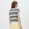 Women's Linen Blend Striped Short Sleeve T-Shirt