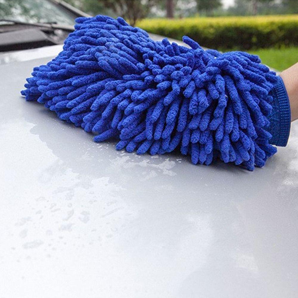 New Double-sided Car Washing Gloves Washable Thickened Care Cleaning Gloves Microfiber Chenille Towel