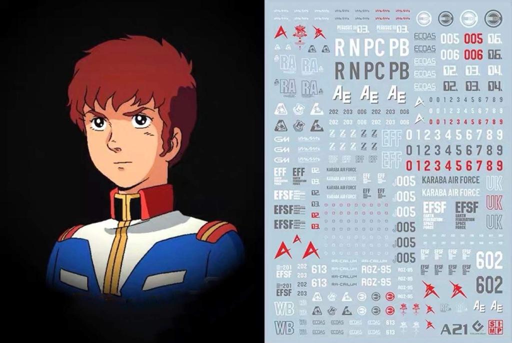 Decals for RE HiRM Robot MS Detail Up Federal General Fluorescent!! Water-slide HG, RG, MG, PG, (1/144, 1/100, UC0079, Purpose)