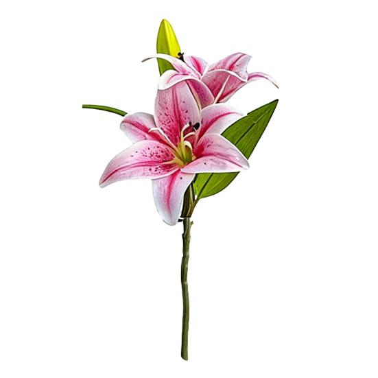 Artificial Lily Flowers with 2 Heads Full Bloom And 1 Bud Long Stem Fake Lilies Bouquet for Wedding Floral Arrangements Spring Home Table Centerpiece