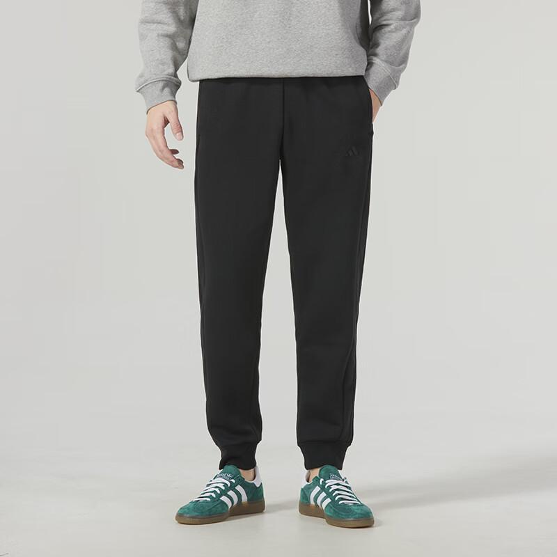 Adidas Essentials Fleece 3 ρίγες κωνικό παντελόνι με μανικέτια μαύρο ανδρικό streetwear IJ8885