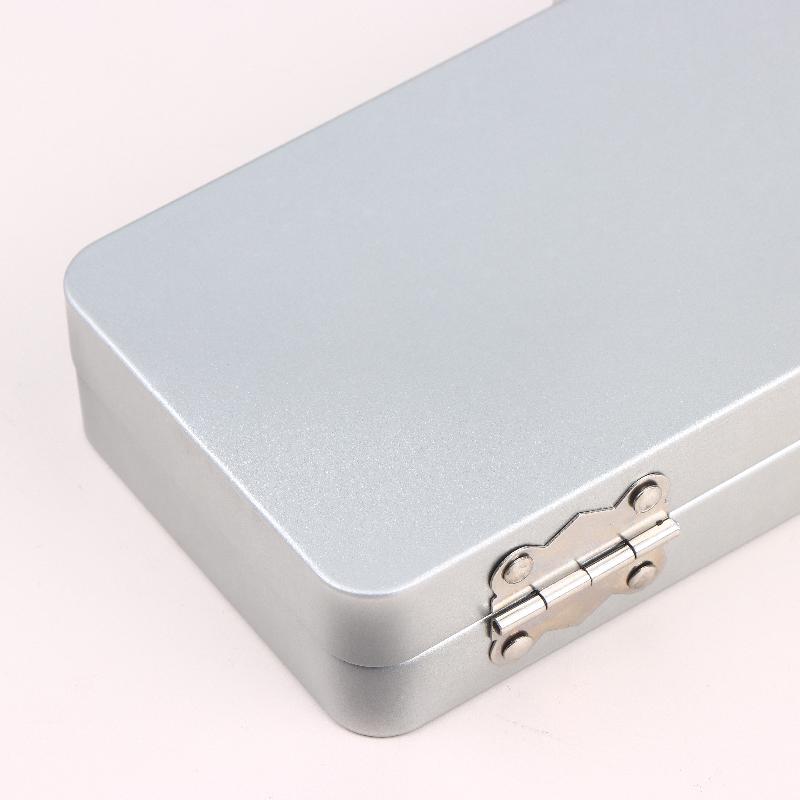1Pcs Home Office Supplies Durable Silvery Gray Metal Rectangular Box With Lid-Ideal For Bills Cosmetics Storage