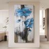 Abstract Flower Painting On Poster Canvas Prints Wall Art Blue Floral Painting Living Room Decor Home Decor