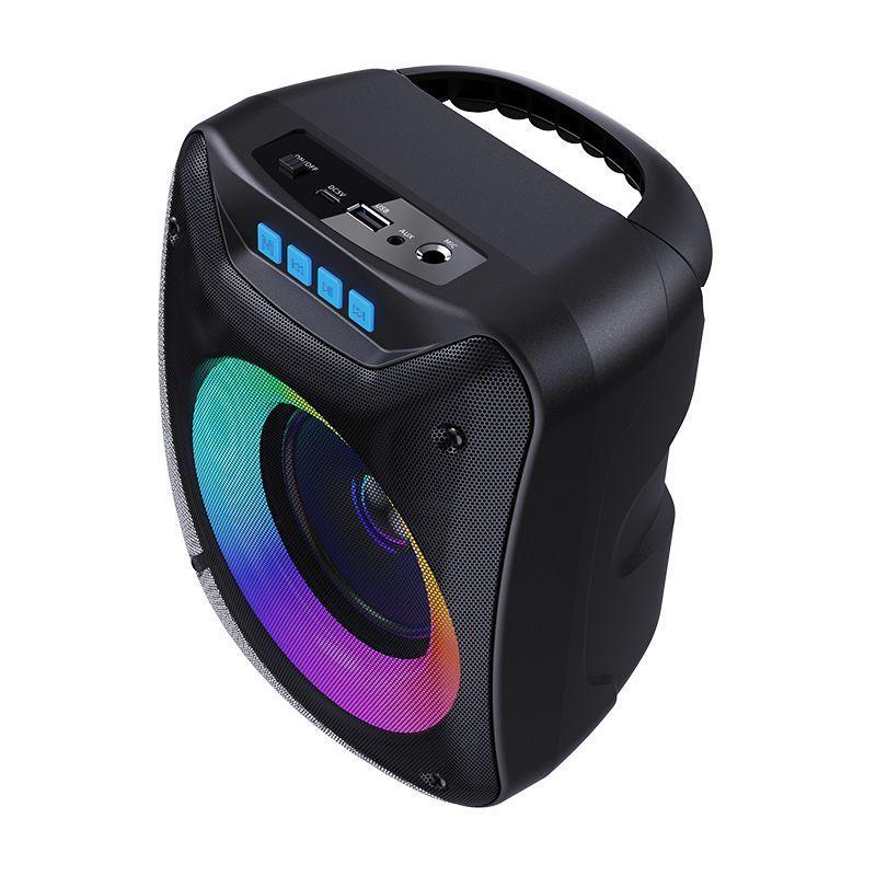 Przenośny Bezprzewodowy Głośnik Bluetooth z basowym głośnikiem stereo Subwoofer światło imprezowe disco LED flash radio FM Zewnętrzny głośnik bezprzewodowy