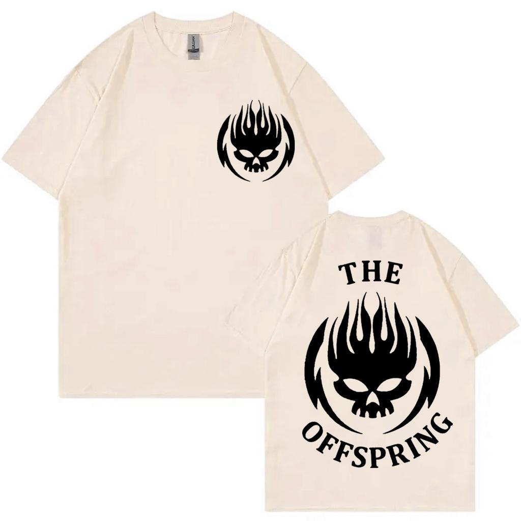 Punk Rock Band The Offspring Logo Print T-shirt Men's Women's Fashion Casual Short Sleeve T-shirts 100% Cotton Oversized T Shirt