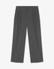 WORK ON BODY OFF Three-Tuck Semi-Wide Striped Slacks [Gray]