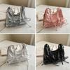PU Women's Shoulder Bag Fashion Backpack Simple Sweet Tote Bag Drawstring Bow Design Crossbody Bag