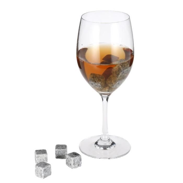 Ice Stones for Whiskey Cooling Cubes for Wine Drinks Whiskey Stones Granite Pouch Champagne 9 Pieces WHITE