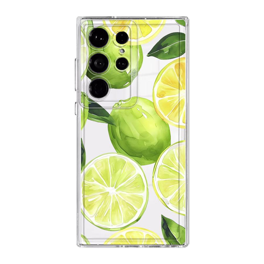 Case for Samsung Galaxy S26 S22 FE Note 20 Ultra 10 S20 Plus S21 S23 Ultra S25 Edge S24 Phone Cover Fruit Letters