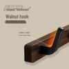 No-Drill Back-of-Door Black Walnut Wood Clothes Hanger Hook