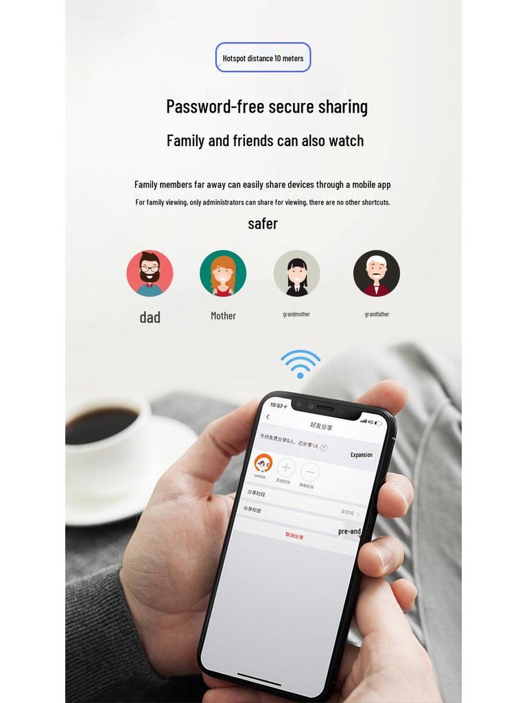 Wireless Indoor HD Night Vision Surveillance Camera with Mobile App Remote Monitoring
