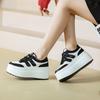 Fashion 8cm Trend Leather Women Synthetic Chunky Sneakers Spring Skateboarding Casual Platform Wedge Female Autumn Vulcanize Shoes