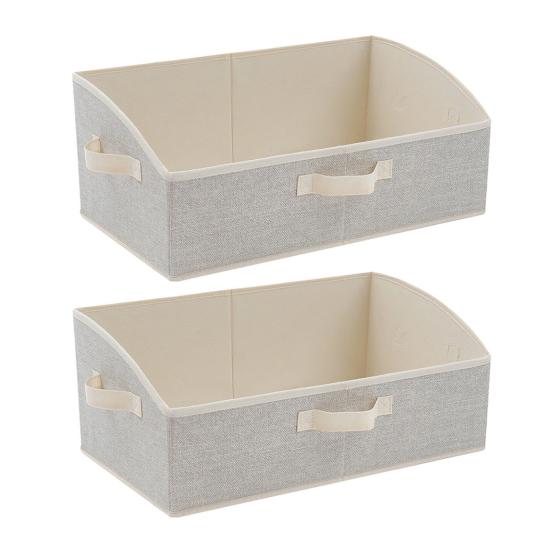 1/2 Stück Aufbewahrungskörbe, große Kapazität, leicht zugänglich, faltbare Kleiderbehälter, Box, Trapez-Schrank-Organizer-Behälter mit Griffen