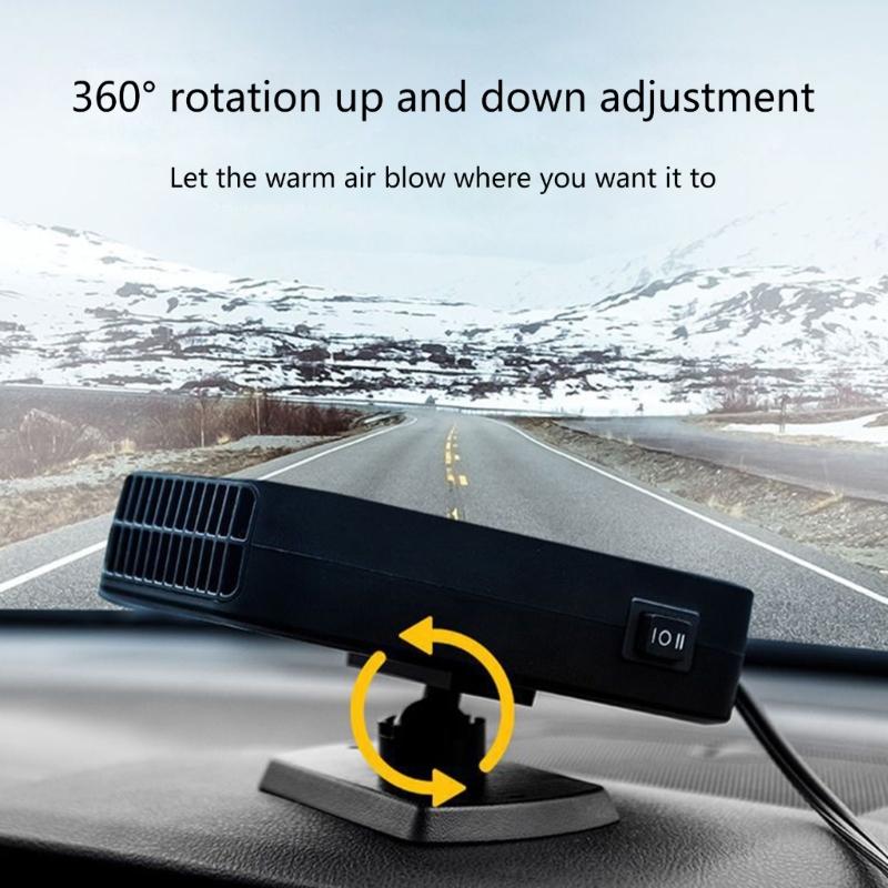12V 200W Portable Car Heater Rapid Heating Dryer Windshield Defroster Hot Fan Warmer Air Blower Electric Window Demister