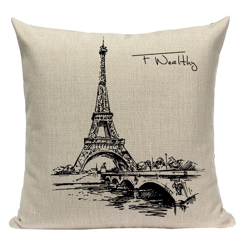Simple Cushion Decorative Pillows Custom Cushion Cover Building Wind Pillow Case For Pillow Statue Of Liberty Pillow Case