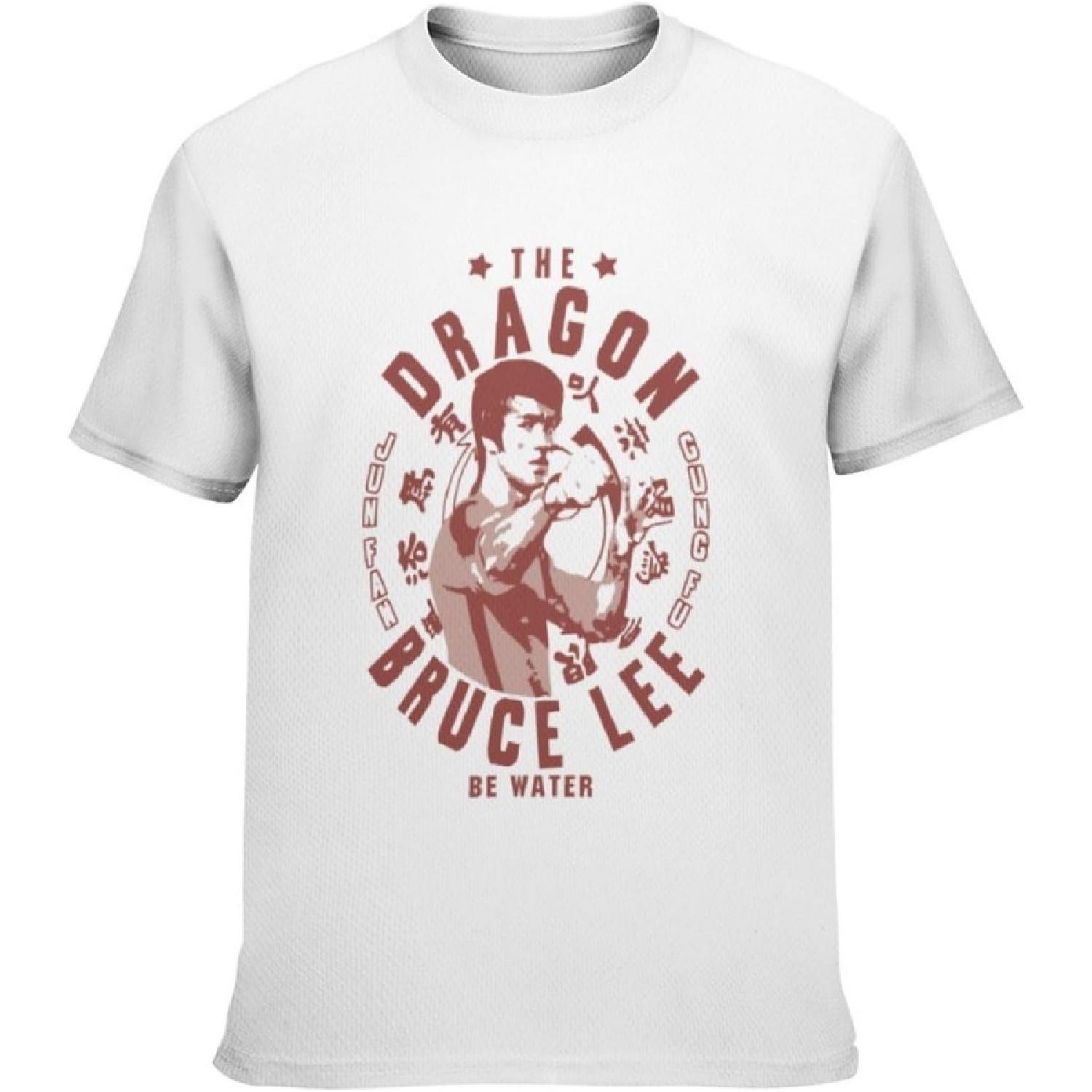 

Aldestein Teen Boys T-Shirt Bruce Lee Dragon Kanfu Crew Neck Short Sleeve Fashions Tee Shirts Loose Fit Summer Tops(1) XXXXXL білий