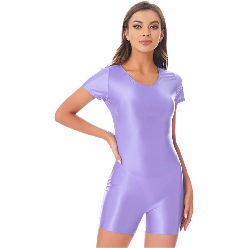 Glossy High-Elastic Bodysuit: Sleek Ballet & Yoga Dancewear
