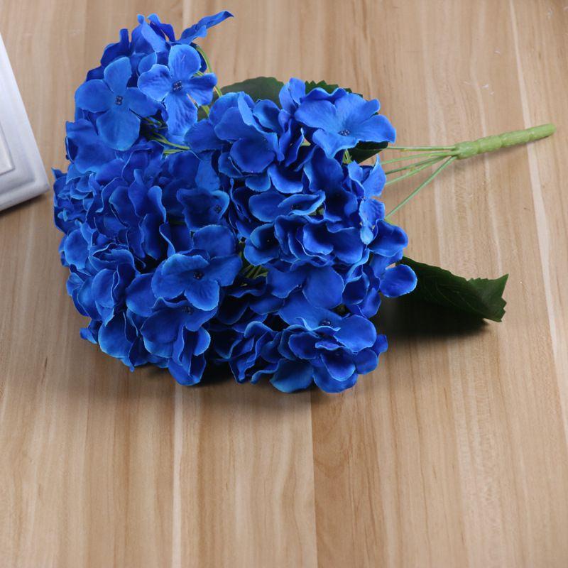 Exquisite 5 Heads Faux Silk Hydrangea Flowers Bouquet Ideal For Bridal Arrangements