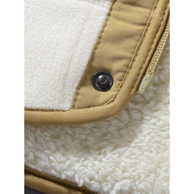 Fleece Jacket for Men, Autumn and Winter 2024 New Style, Contrasting Color Stitching, Casual Hooded Cotton Coat, Fleece-Lined, Thickened, Warm Jacket