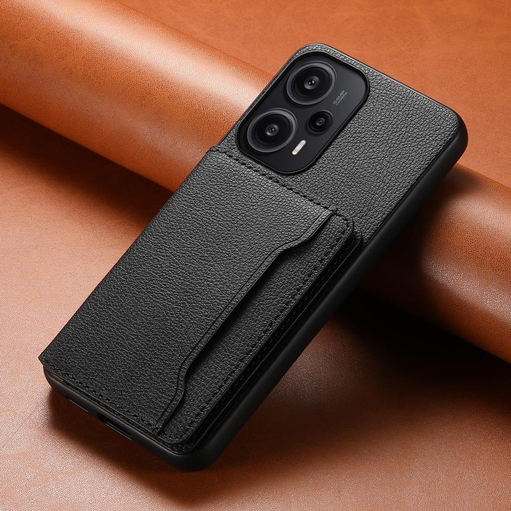 For Xiaomi Redmi Note 12 Turbo/Poco F5 5G Case Anti-dust Calf Texture Card Slots Phone Protective Cover