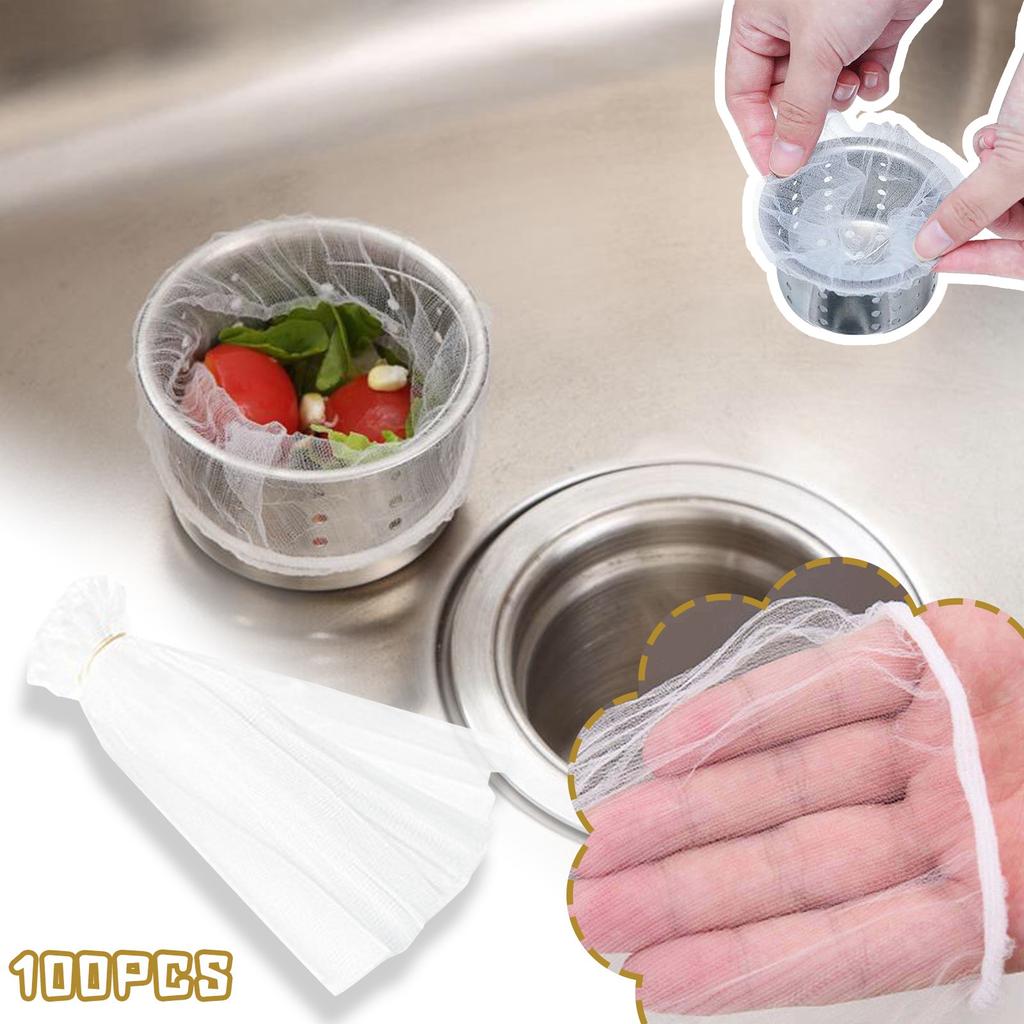 100pcs Kitchen Sink Filter Screen Sewer Anti-Clogging Dregs Screen