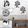 SITAKEGS 2pcs Metal Rose Wall Decor 11.8x9.4in Black Flower Sculpture Floral Art Hanging Ornament for Living Room Bathroom Bedroom Kitchen Garden
