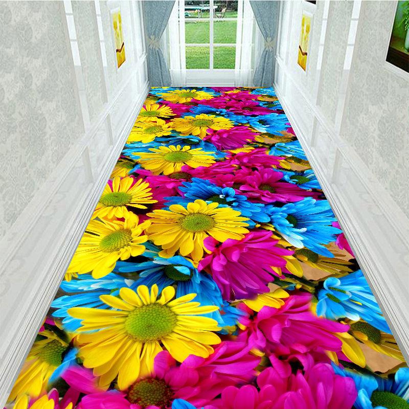 3D Corridor Green Stream Fish Long Carpet Living Room Decoration Home Aisle Non-Slip Floor Mats Modern Luxury Entryway Decor Rug