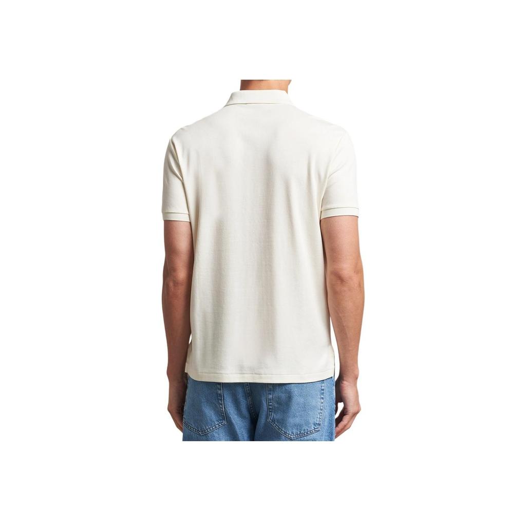 Polo Ralph Lauren Embroidered Button Slim Fit Short Sleeve Polo Shirt Men Tops Light-Cream 710704319-168
